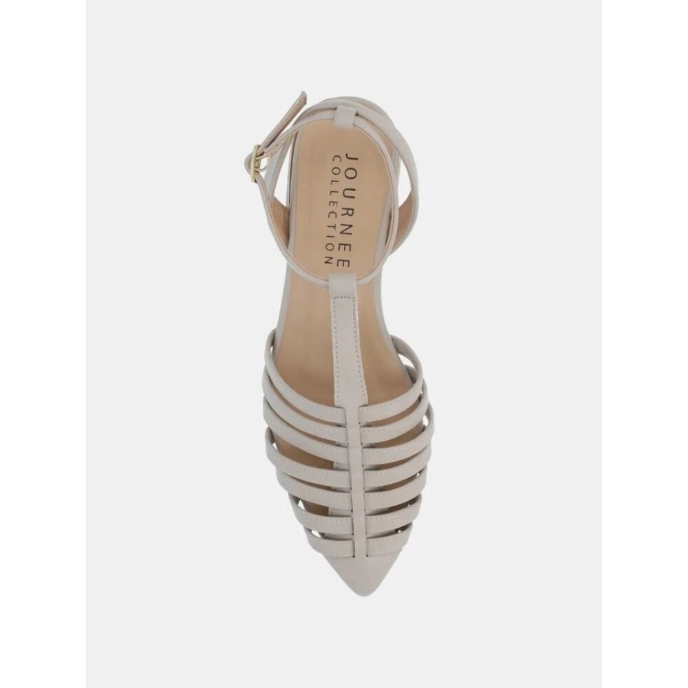 Journee Collection Alivia Pointed Toe Flats Block Heel Womens Size 8.5 M Gray - Picture 4 of 6